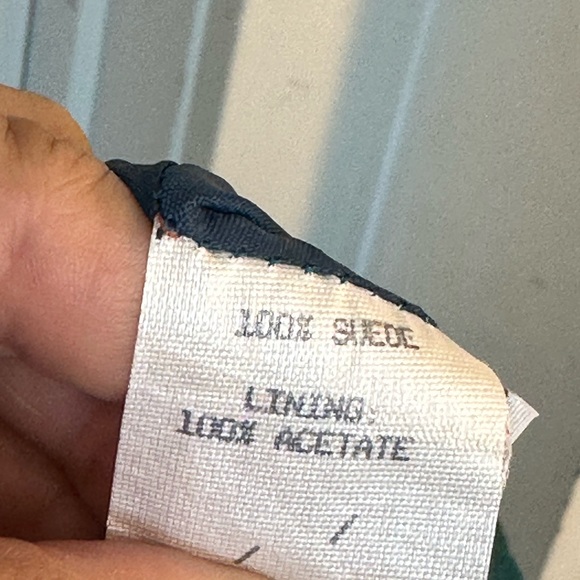 Vintage 90’s West Bay Leather Suede Teal Pleated Skirt, Size XS/S - Picture 4 of 9